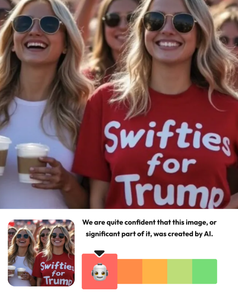 AI-generated image of Swifties supporting Trump