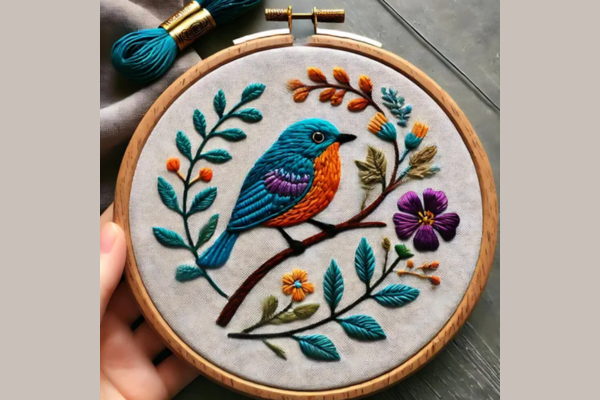 AI-generated images of embroidery for sale on Etsy